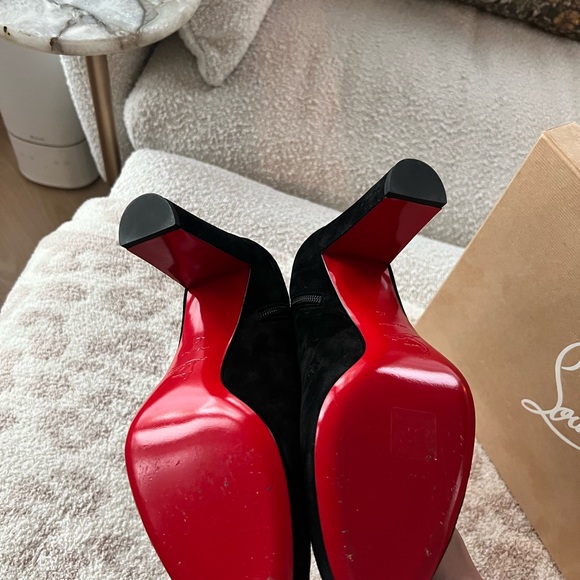 💯 Auth Christian Louboutin Moulamax 85 Veau Velour boots size 42 - Picture 3 of 4